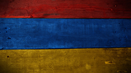 Armenian flag on wood