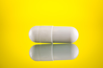 close up of one white pill