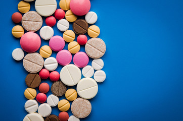 colored pills and tablets