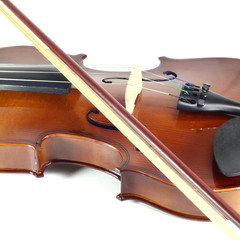 Fototapeta na wymiar Close-up violin on white background