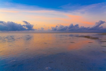 sunset  tropical sea