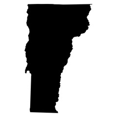 Vermont black map on white background vector - obrazy, fototapety, plakaty