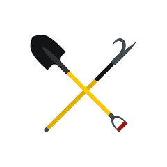 Shovel and scrap icon 