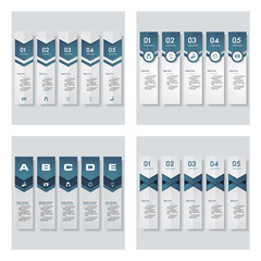 Collection of 4 blue color template/graphic or website layout. Vector Background. For your idea and presentation.