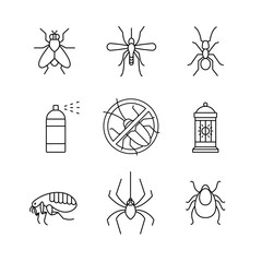 Insects control, anti pest emblem, insecticide - obrazy, fototapety, plakaty