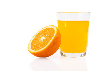 fresh orange and juice