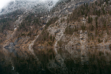 Fototapeta na wymiar View from Konigsee lake, Berchtesgaden, Germany in the winter