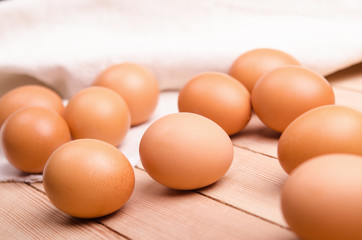 closeup of chicken eggs
