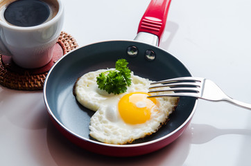 breakfast with heart eggs
