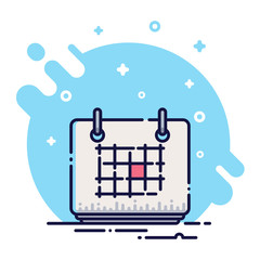 Line Flat Event Calendar