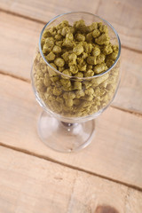 Hops in a glass
