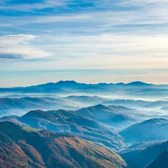 Fotobehang Beautiful blue mountains and hills © Pavlo Vakhrushev