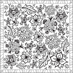 Page Coloriage pour Adultes Livre Design Motif Floral Vecteur Illustration 