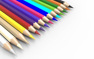 Colorful wooden pencils iset solated Desing on white background