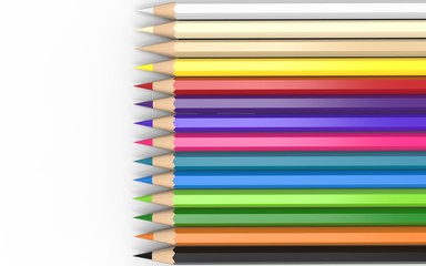 Colorful wooden pencils iset solated Desing on white background