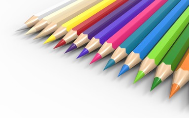 Colorful wooden pencils iset solated Desing on white background