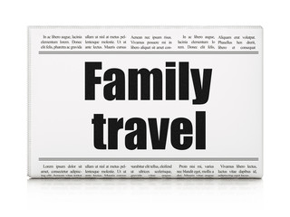 Vacation concept: newspaper headline Family Travel