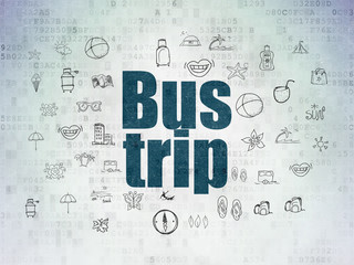 Tourism concept: Bus Trip on Digital Paper background