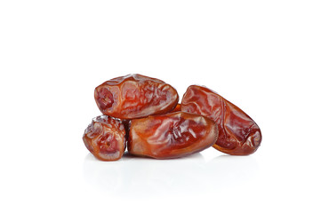 Fresh dates over white background