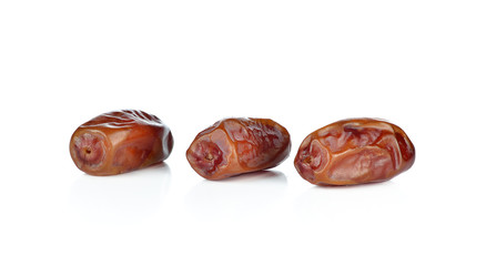 Fresh dates over white background