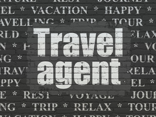 Travel concept: Travel Agent on wall background