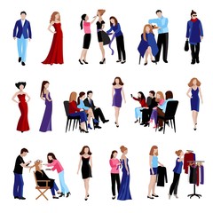 Fototapeta premium Fashion model catwalk icons