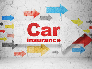 Insurance concept: arrow with Car Insurance on grunge wall background