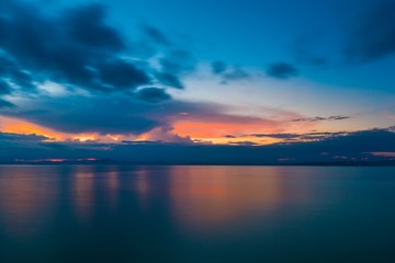 Naklejka na ściany i meble beautiful sunset sea on the Philippine island