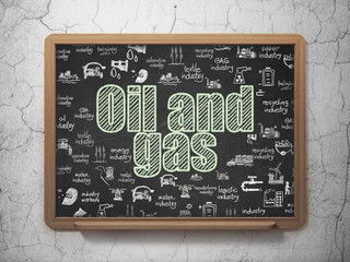 Manufacuring concept: Oil and Gas on School Board background