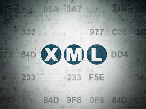 Programming concept: Xml on Digital Paper background