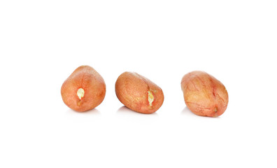 Peanuts on a white background