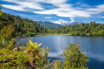 Fleecedeken met foto Kettle lake Mapourika in New Zealand © Dmitry Naumov