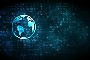 Learning concept: Globe on digital background
