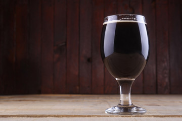 Dark beer in a glass