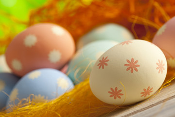 Easter eggs in pastel color