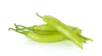 fresh bio green pepper isolated on white background