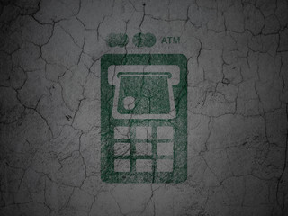 Money concept: ATM Machine on grunge wall background