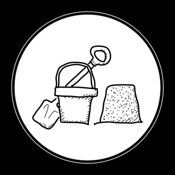Simple doodle of a bucket and spade