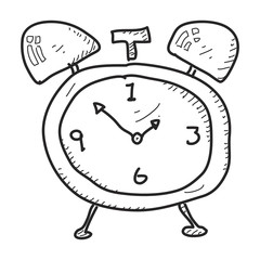 Simple doodle of an alarm clock