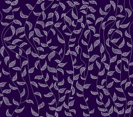 Beautiful seamless wall texture with halms and leaves. You can use any color of background