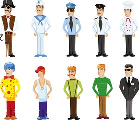 Cartoon vector characters of different professions 