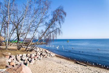 Gdynia Orlowo - beach at Baltic sea.
