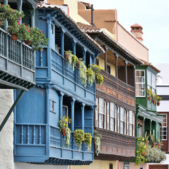 Santa Cruz de la Palma - wooden balconies (La Palma, Canary Islands) - detail view