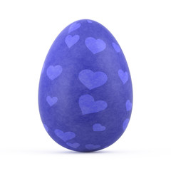 blue easter egg isolated on white background