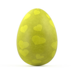 yellow easter egg isolated on white background