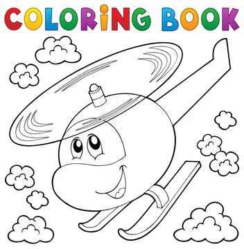 Coloring book helicopter theme 1