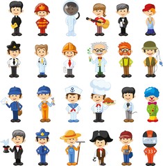 Cartoon vector characters of different professions 