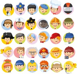 Cartoon vector characters of different professions 