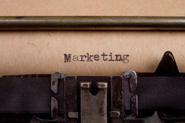 typed words on a Vintage Typewriter