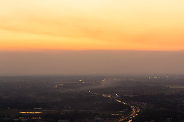View of Downtown Prachuap Khiri Khan District from Thailand.